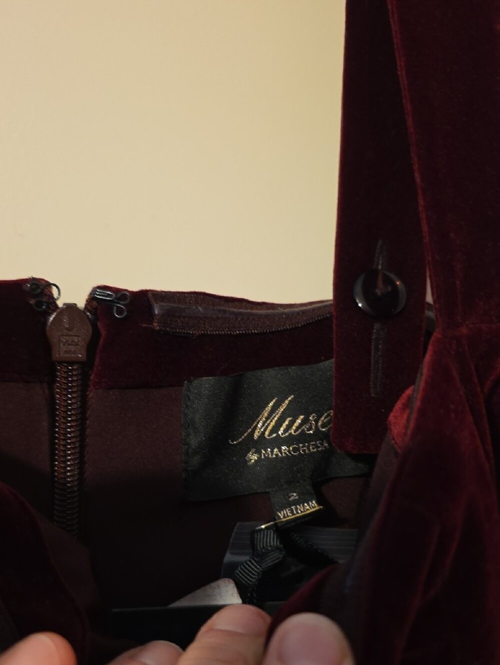 Muse by Marchesa Laurel Velvet Applique Sleeveless Button Up Coordinating Vest - Picture 9 of 11